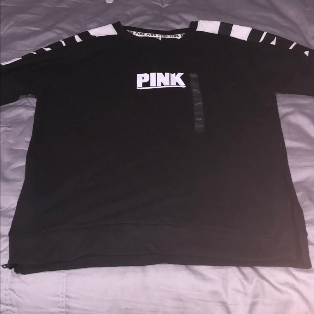 Pink Zipper Crew Neck
